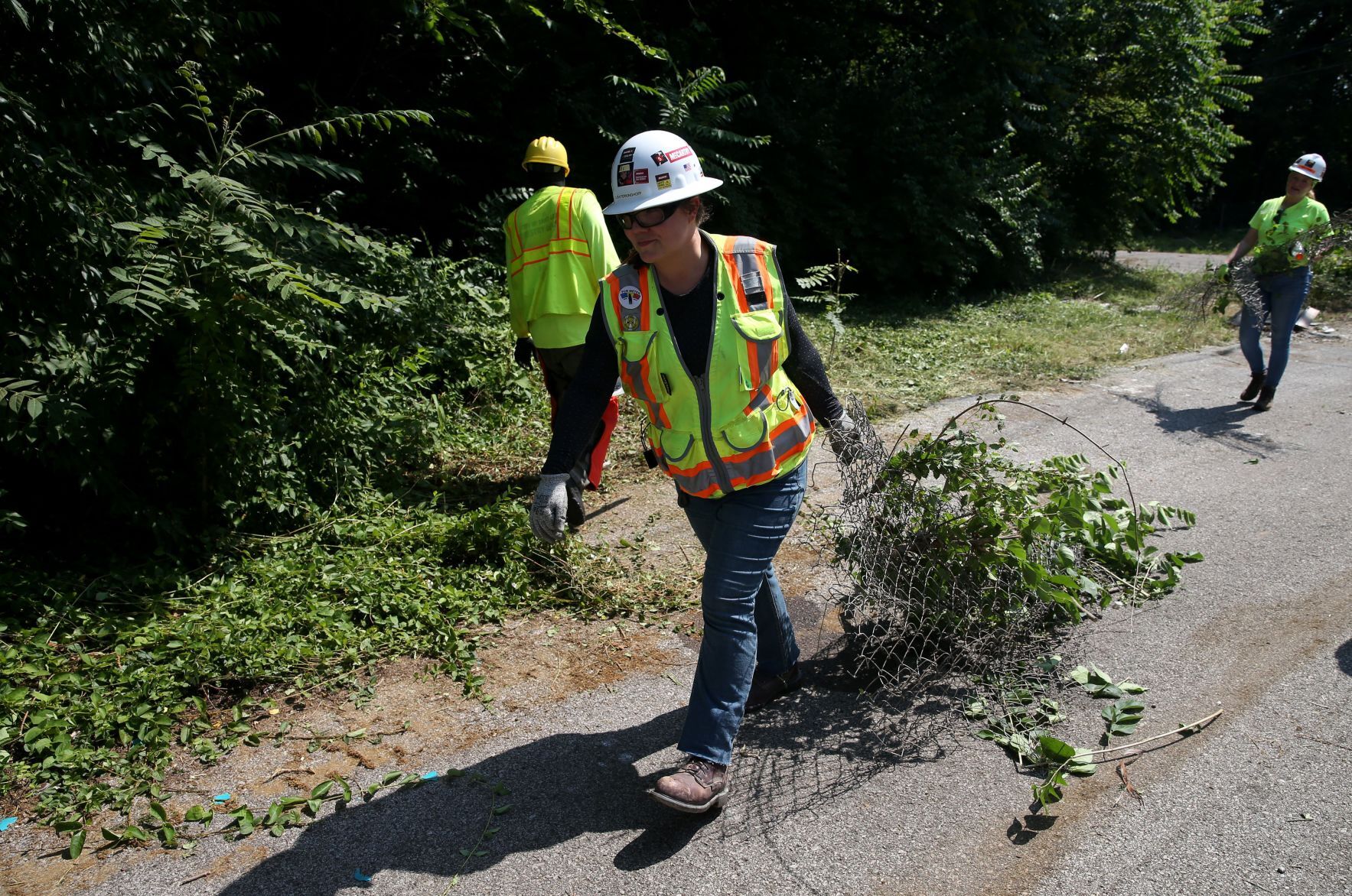 Hauling away debris
